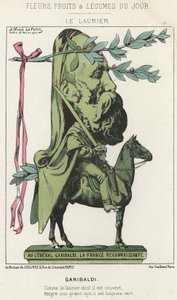 Le Laurier: Karikatúra Garibaldiról - ill. 1871. 02. 15-től a „A nap virágai, gyümölcsei és zöldségei” c. alkotó: Alfred Le Petit