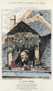 Le Peas de Fragreur: karikatúra Jules Simonról (1814 - 1896) - ill. 187. 12. 01-től a "A nap virágai, gyümölcsei és zöldségei" című részben alkotó: Alfred Le Petit