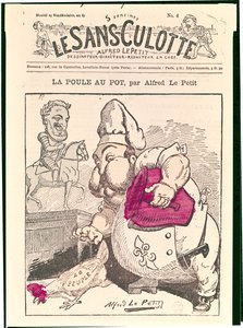 "Le Poule au Pot", Henri Charles Ferdinand Marie Dieudonne (1820-83) Chambord gróf karikatúrája, a "Le Sans-Culotte"-ból, 1879