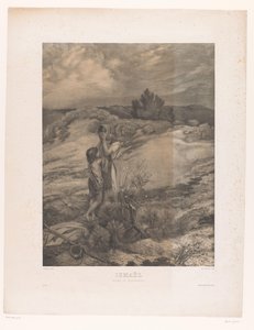 Hágár és Izmael a sivatagban Ismaël (Musée du Luxembourg) (cím a tárgyon) alkotó: Alfred Louis Bahuet