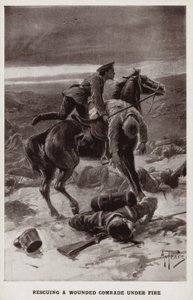 Egy sebesült elvtárs megmentése tűz alatt, I. világháború alkotó: Alfred Pearse