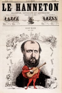 Az 1867. májusi chabiner. Charles Gounod (1818-1893) francia zeneszerző rajzfilmje. írta: alfred le Petité. alkotó: Alfred Petit