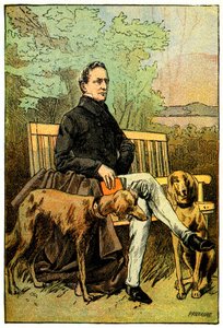 A költő Alphonse de Lamartine a kutyáival alkotó: Alfred Prunaire