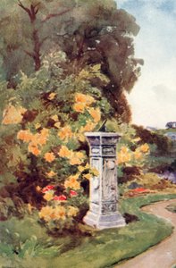 "A napóra a Keresztény Kertek kerti isteneként állt. A mérsékelt munkáról, a naplemente után nem elhúzódó élvezetekről szólt" (színes litográfia).