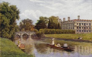 Cambridge: Clare College (színes litho) alkotó: Alfred Robert Quinton