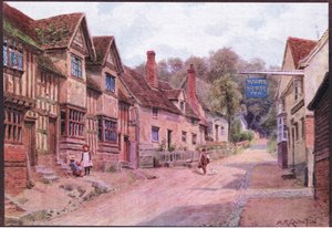 A Dent & Sons Limited által kiadott The Cottages and the Village Life of Rural England című házakban korábban takácsok laktak, Kersey, Suffolk alkotó: Alfred Robert Quinton