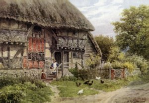 Old Cottage, Bignor, Sussex (színes litho) alkotó: Alfred Robert Quinton