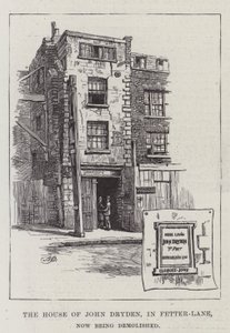 A Fetter-Lane-ben található John Dryden házát most lebontják alkotó: Alfred Robert Quinton