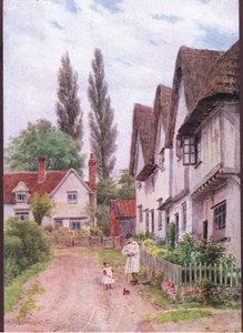 The Three Gables, Kersey, Suffolk, a The Cottages and the Village Life of Rural Englandből, a Dent & Sons Limited kiadásában alkotó: Alfred Robert Quinton