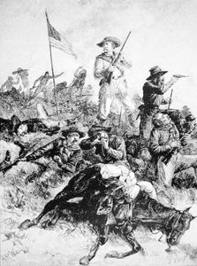 Illusztráció a Little Bighorn-i csatáról, június 25