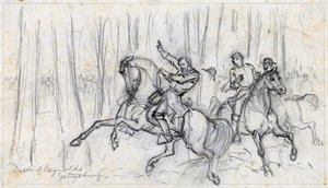 Reynolds halála Gettysburgban 1863 (rajz) alkotó: Alfred Rudolph Waud
