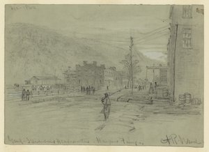 Genl. Stevensons Headquarters-Harpers Ferry alkotó: Alfred Rudolph Waud