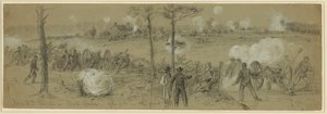 Június 2. Pozíció nr. Cold Harbor puskagödrök elöl alkotó: Alfred Rudolph Waud