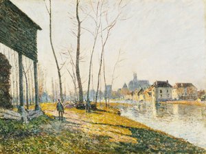 Egy februári reggel Moret-sur-Loingban; Február reggel Moret-sur-Loingban, 1881 alkotó: Alfred Sisley