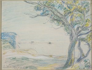 Fák a tengerparton alkotó: Alfred Sisley