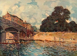 Bridge At Hampton Court, 1874, 1937. alkotó: Alfred Sisley