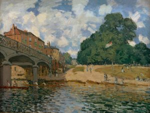 Bridge a Hampton Courtban alkotó: Alfred Sisley