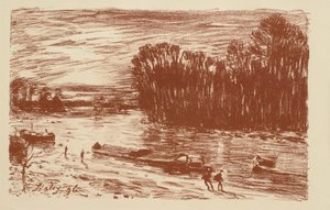 A Loing St. Mammès közelében alkotó: Alfred Sisley