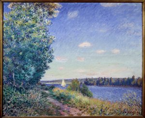 The Waterside Path a Sahurs Painting by Alfred Sisley (1839-1899) 1894 Sun. 0,8x1 m Rouen, Szépművészeti Múzeum - A Sahurs vízi útja. Alfred Sisley festménye (1839-1899)