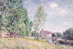 Az építő udvara Matratban, Moret-sur-Loingban alkotó: Alfred Sisley