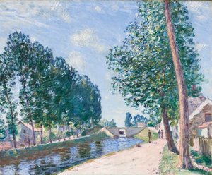 A Loing-csatorna Moiret-nél, 1892 körül alkotó: Alfred Sisley