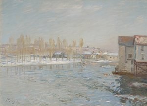 A Loing és Moret malmai, Hóeffektus, 1891 alkotó: Alfred Sisley