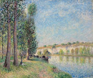 The Loing at Moret; The Loing at Moret, 1885 alkotó: Alfred Sisley