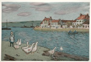 A folyópart vagy libák, 1897. alkotó: Alfred Sisley