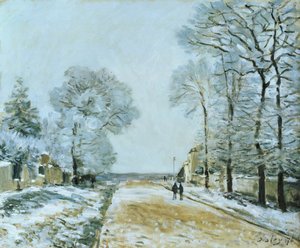 Az út, hóeffektus, 1876 alkotó: Alfred Sisley