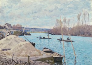 A Szajna Port-Marly-nál, homokhalmok alkotó: Alfred Sisley