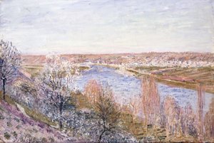 Champagne faluja napnyugtakor – 1885. április alkotó: Alfred Sisley