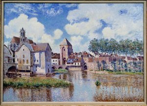 Moret kilátása a Loingon. Alfred Sisley festménye (1839-1899) alkotó: Alfred Sisley
