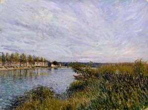 Kilátás a Saint-Mammès-re alkotó: Alfred Sisley