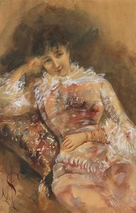 Sarah Bernhardt portréja 1844-1923, c. 1880. alkotó: Alfred Emile Stevens