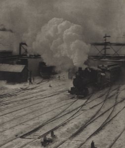 A vasútállomás, télen alkotó: Alfred Stieglitz