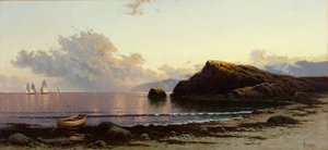 Naplemente a tengerparton 1885 (Olaj, vászon) alkotó: Alfred Thompson Bricher