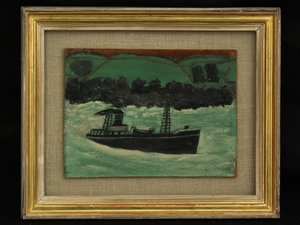 Vonóhálós hajó Cornish partjainál, 1928 körül alkotó: Alfred Wallis