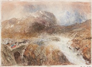Nant Frangon (ceruza és akvarell papíron (táblára ragasztva)) alkotó: Alfred William Hunt