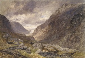 Llanberis-hágó, 1853 körül (akvarell, papír) alkotó: Alfred William Hunt