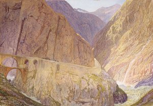Az ördög hídja – Szent Gothárd-hágó alkotó: Alfred William Hunt