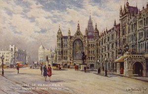 A Parlament épülete és Oroszlán Richárd szobra alkotó: Alfred de Breanski