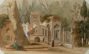 Eyoub, Konstantinápoly (akvarell és ceruza) alkotó: Alfred de Courville
