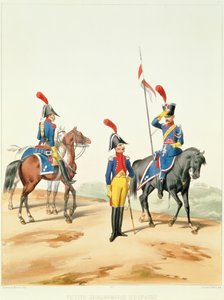 Francia csapatok, vésette Gustave David (1824-91) 1810 alkotó: Alfred de after Marbot
