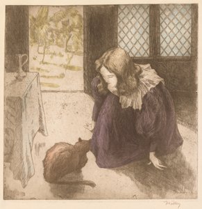 Belső, Kislány macskával La Petite fille au chat, 1897.
