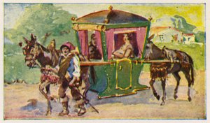 Lóvontatású alom (színes litográfia)