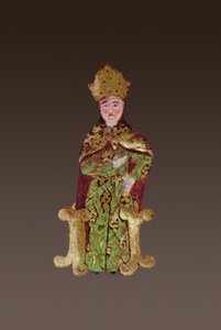 II Lajos magyar király 1506-26 az 1526-os mohácsi csata előtti tanácskozáson, 1558 tinta és aranylevél pergamenre 290004 részlete. alkotó: Ali Amir Beg