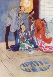 Illusztráció A Mikado története című filmhez (színes litó) alkotó: Alice Bolingbroke (after) Woodward