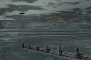Beach Walk, Leigh-on-Sea, 2018 (kézzel átfestett fotó)