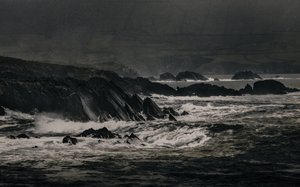 Cliffs Near Inch, 2018 (kézzel átfestett fotó)