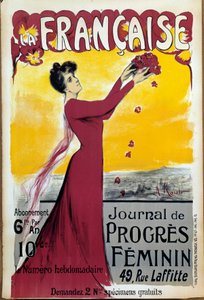 A „La francaise”, a nők haladásáról szóló folyóirat plakátja. Hívjon előfizetésért. Illusztráció: Alice Kub-Casalonga (1875-1948) 1927 Párizs, A két világháború múzeuma. Jogok fenntartva. alkotó: Alice Kaub-Casalonga